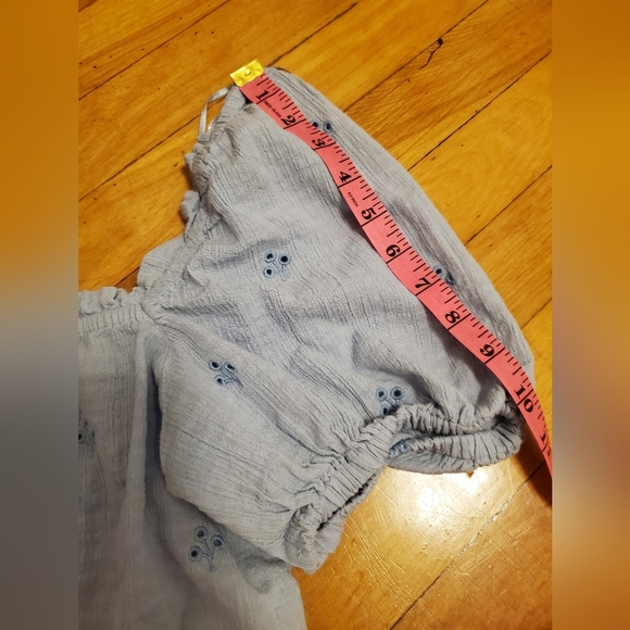 Zara eyelet embroidery crop top. Boho. Blue. Size XL. - Picture 9 of 9